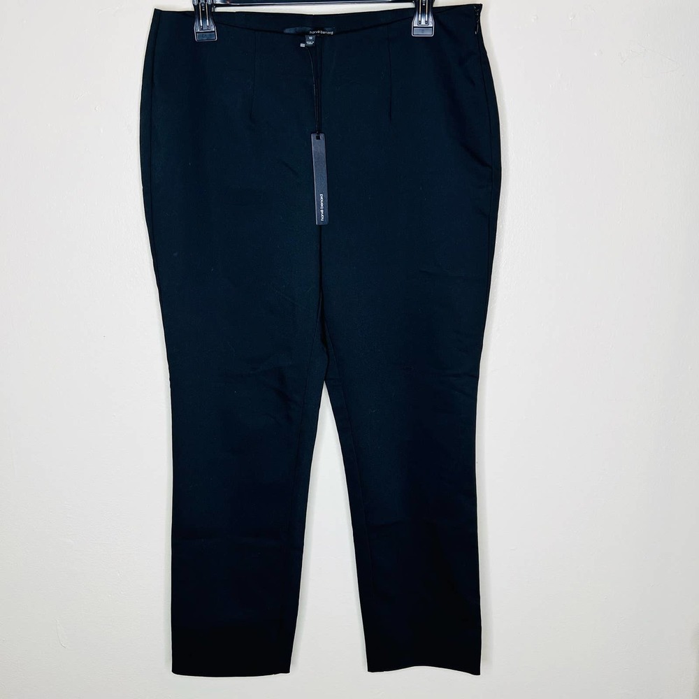 NWT Harve Benard Trouser Pants 10 Black Ankle High Waist Business Office Tapered
